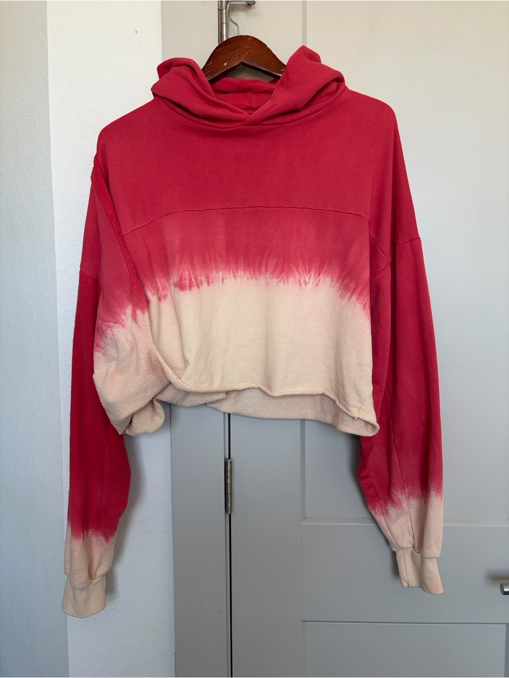 OTTOLINGER CROPPED DRAPE HOODIE RED/OFF WHITE WMEN’S SMALL